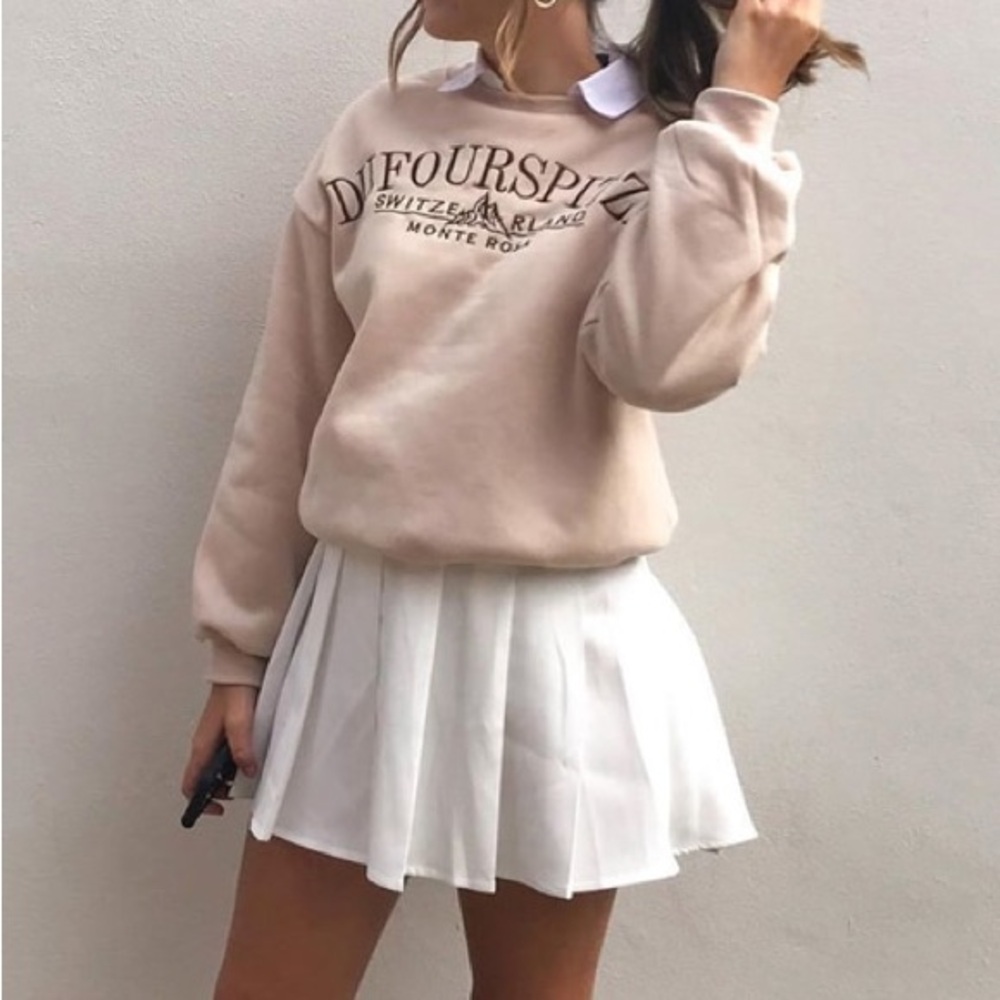 SHEIN winter white flared skater skirt size xs
